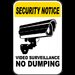 Video Surveillance No Dumping Sign